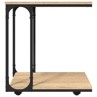 vidaXL Βοηθητικό Τραπέζι με Ρόδες Sonoma Δρυς 50x35x55,5cm Επεξ. Ξύλο 1 τεμ.