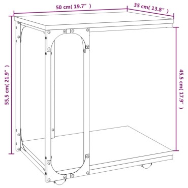 vidaXL Βοηθητικό Τραπέζι με Ρόδες Sonoma Δρυς 50x35x55,5cm Επεξ. Ξύλο 1 τεμ.