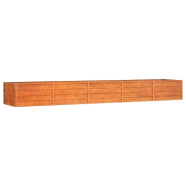 vidaXL Ζαρντινιέρα Σκουριασμένο 400x80x45 εκ. Ατσάλι Σκληρυθέν Αέρα