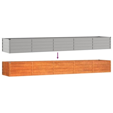 vidaXL Ζαρντινιέρα Σκουριασμένο 400x80x45 εκ. Ατσάλι Σκληρυθέν Αέρα