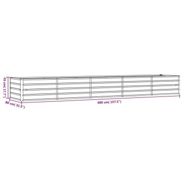 vidaXL Ζαρντινιέρα Σκουριασμένο 400x80x45 εκ. Ατσάλι Σκληρυθέν Αέρα