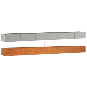 vidaXL Ζαρντινιέρα Σκουριασμένο 600x80x45 εκ. Ατσάλι Σκληρυθέν Αέρα