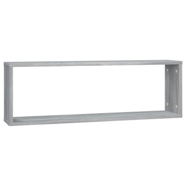 vidaXL Ραφιέρες Τοίχου Κύβος 4 τεμ. Γκρι Sonoma 80x15x26,5cm Επ. Ξύλο