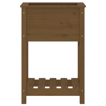 vidaXL Ζαρντινιέρα με Ράφι Μελί 54x34,5x81 εκ. από Μασίφ Ξύλο Πεύκου