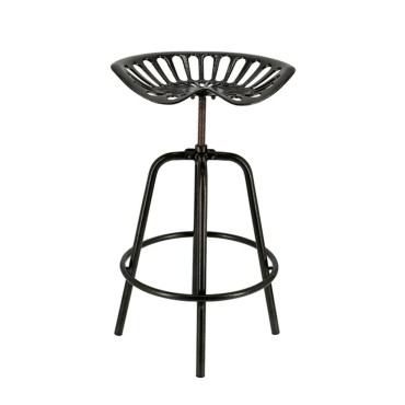 Esschert Design Καρέκλα Μπαρ με Όψη Τρακτέρ Μαύρη 50,5x48x70cm