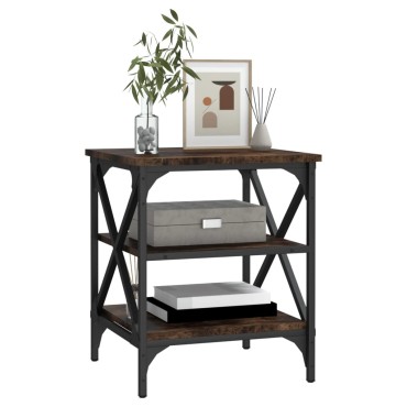 vidaXL Βοηθητικό Τραπέζι Καπνιστή Δρυς 40x42x50cm Επεξεργασμένο Ξύλο 1 τεμ.