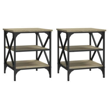 vidaXL Βοηθητικά Τραπέζια 2 τεμ. Sonoma Δρυς 40x42x50cm Επεξ. Ξύλο