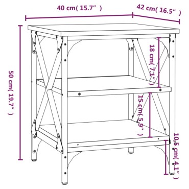 vidaXL Βοηθητικά Τραπέζια 2 τεμ. Sonoma Δρυς 40x42x50cm Επεξ. Ξύλο