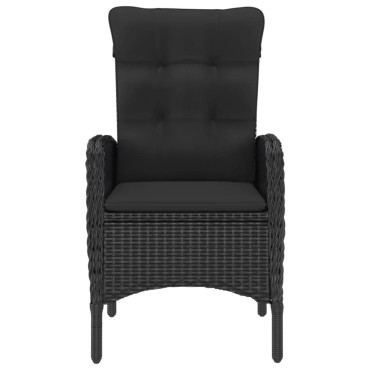 vidaXL Σετ Τραπεζαρίας Κήπου 5 τεμ. Μαύρο 58x63x108cm