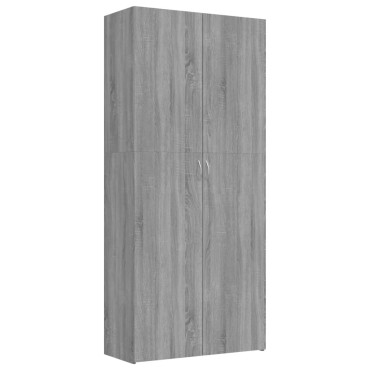 vidaXL Παπουτσοθήκη Γκρι Sonoma 80x35,5x180cm από Επεξεργασμένο Ξύλο