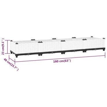 vidaXL Ζαρντινιέρα 160 x 40 x 23 εκ. από Πολυπροπυλένιο