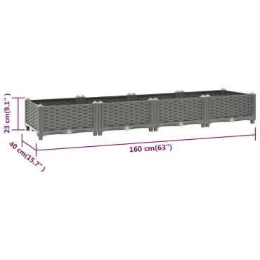 vidaXL Ζαρντινιέρα 160 x 40 x 23 εκ. από Πολυπροπυλένιο