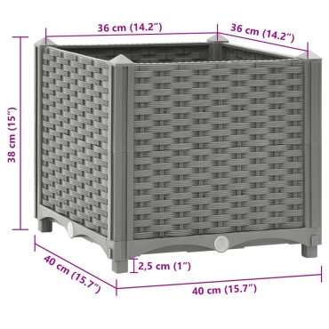 vidaXL Ζαρντινιέρα 40 x 40 x 38 εκ. από Πολυπροπυλένιο