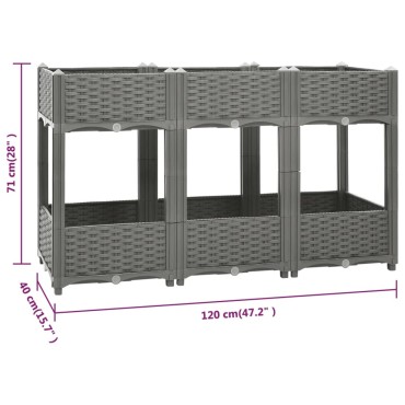 vidaXL Ζαρντινιέρα 120 x 40 x 71 εκ. από Πολυπροπυλένιο
