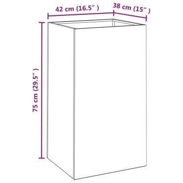 vidaXL Ζαρντινιέρα 42x38x75 εκ. Ατσάλι Σκληρυθέν στον Αέρα