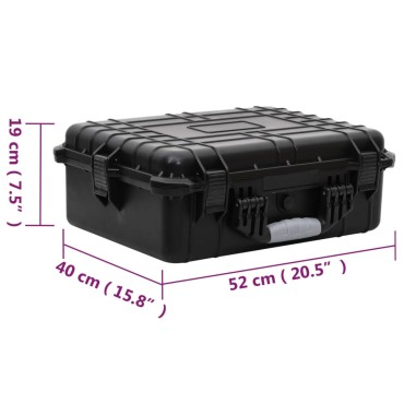 vidaXL Θήκη Πτήσης Φορητή Μαύρη 52 x 40 x 19 εκ. από Πολυπροπυλένιο