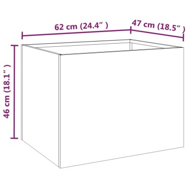 vidaXL Ζαρντινιέρα 62x47x46 εκ. Ατσάλι Σκληρυθέν στον Αέρα