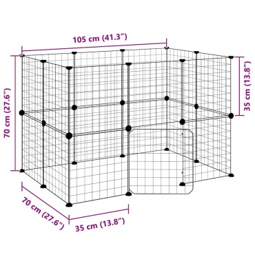 vidaXL Κλουβί Κατοικίδιων με 20 Πάνελ + Πόρτα Μαύρο 35 x 35εκ Ατσάλινο