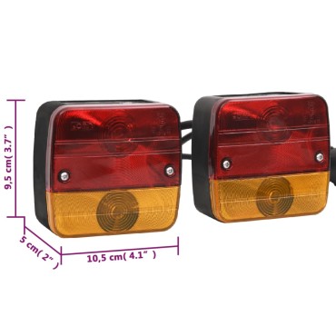 vidaXL Φώτα Τρέιλερ 2 τεμ. Κόκκινα 10,5x5x9,5 εκ. Κλασ. Λαμπτήρας 12V