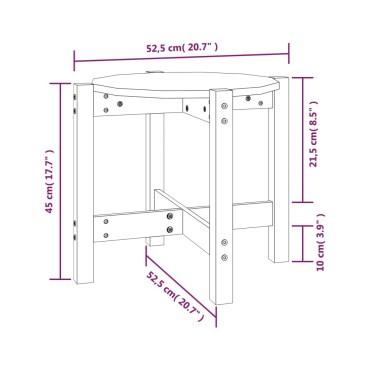 vidaXL Τραπεζάκι Σαλονιού Λευκό 52,5x45cm από Μασίφ Ξύλο Πεύκου 1 τεμ.