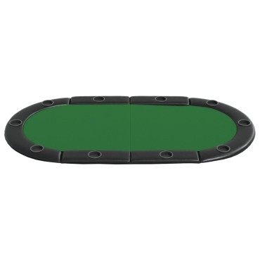 vidaXL Επιφάνεια Τραπεζιού Πόκερ για 10 Παίκτες Πράσινη 208x106x3cm 1 τεμ.