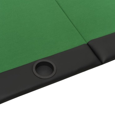 vidaXL Επιφάνεια Τραπεζιού Πόκερ για 10 Παίκτες Πράσινη 208x106x3cm 1 τεμ.