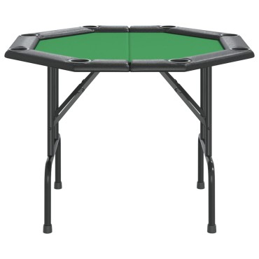 vidaXL Τραπέζι Πόκερ Πτυσσόμενο για 8 Παίκτες Πράσινο 108x108x75cm 1 τεμ.