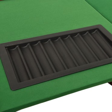 vidaXL Τραπέζι Πόκερ για 10 Παίκτες Δίσκος Μαρκών Πράσινο 160x80x75 εκ 160x80x75cm 1 τεμ.