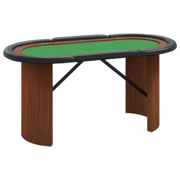 vidaXL Τραπέζι Πόκερ για 10 Παίκτες Πράσινο 160x80x75cm 1 τεμ.