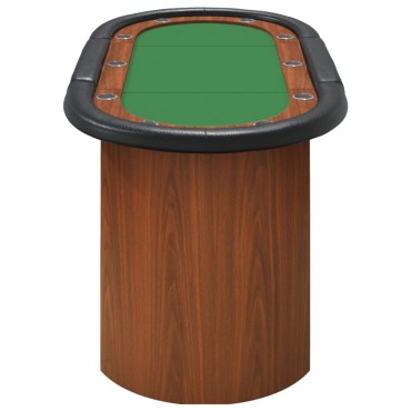 vidaXL Τραπέζι Πόκερ για 10 Παίκτες Πράσινο 160x80x75cm 1 τεμ.