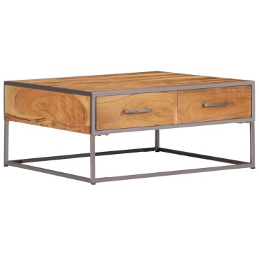 vidaXL Τραπεζάκι Σαλονιού 75x75x35cm από Μασίφ Ξύλο Ακακίας 1 τεμ.