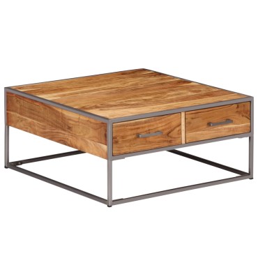 vidaXL Τραπεζάκι Σαλονιού 75x75x35cm από Μασίφ Ξύλο Ακακίας 1 τεμ.