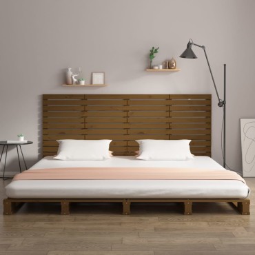 vidaXL Κεφαλάρι Τοίχου Μελί 206x3x91,5cm από Μασίφ Ξύλο Πεύκου 1 τεμ.