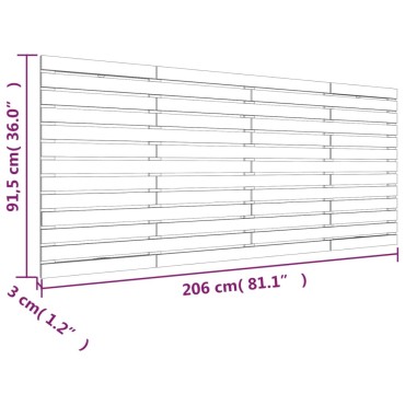 vidaXL Κεφαλάρι Τοίχου Μελί 206x3x91,5cm από Μασίφ Ξύλο Πεύκου 1 τεμ.