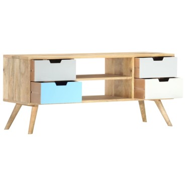 vidaXL Έπιπλο Τηλεόρασης 110x35x48cm από Μασίφ Ξύλο Μάνγκο