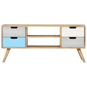 vidaXL Έπιπλο Τηλεόρασης 110x35x48cm από Μασίφ Ξύλο Μάνγκο