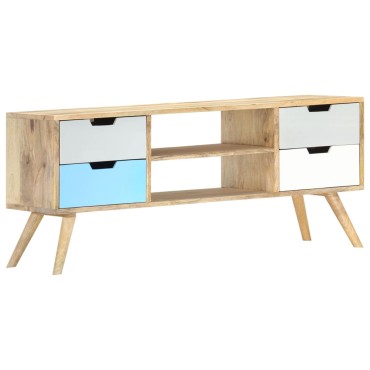 vidaXL Έπιπλο Τηλεόρασης 110x35x48cm από Μασίφ Ξύλο Μάνγκο