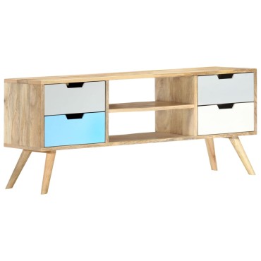 vidaXL Έπιπλο Τηλεόρασης 110x35x48cm από Μασίφ Ξύλο Μάνγκο