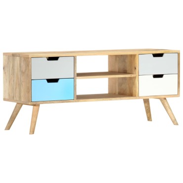 vidaXL Έπιπλο Τηλεόρασης 110x35x48cm από Μασίφ Ξύλο Μάνγκο