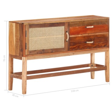 vidaXL Ντουλάπι με Συρτάρια 118x30x76cm Μασίφ Ανακυκλωμένο Ξύλο 1 τεμ.