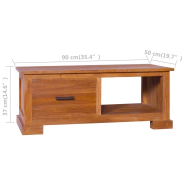 vidaXL Έπιπλο Τηλεόρασης 90x50x37cm από Μασίφ Ξύλο Teak