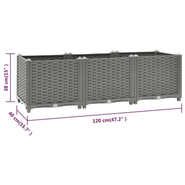 vidaXL Ζαρντινιέρα 120 x 40 x 38 εκ. από Πολυπροπυλένιο