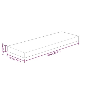 vidaXL Ράφι 60x20x4cm από Ακατέργαστο Μασίφ Ξύλο Δρυός 1 τεμ.