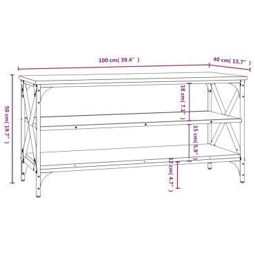 vidaXL Έπιπλο Τηλεόρασης Μαύρο 100x40x50cm Επεξεργασμένο Ξύλο 1 τεμ.