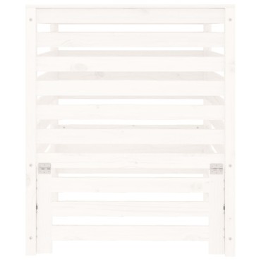 vidaXL Κομποστοποιητής Λευκός 82,5x82,5x99,5 εκ. από Μασίφ Ξύλο Πεύκου