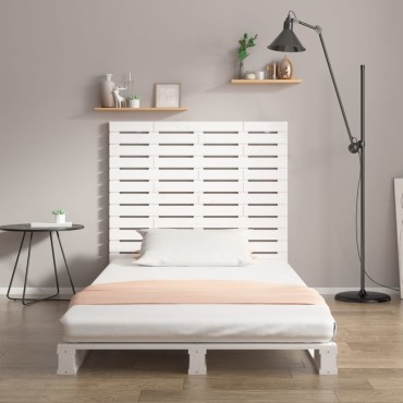 vidaXL Κεφαλάρι Τοίχου Λευκό 141x3x91,5cm από Μασίφ Ξύλο Πεύκου 1 τεμ.