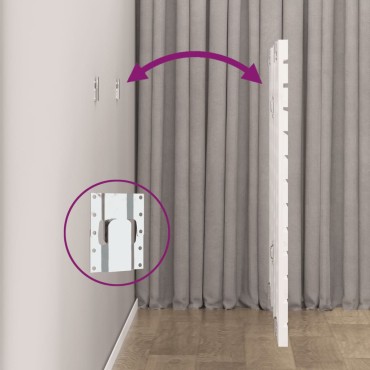 vidaXL Κεφαλάρι Τοίχου Λευκό 141x3x91,5cm από Μασίφ Ξύλο Πεύκου 1 τεμ.