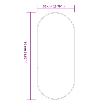 vidaXL Καθρέφτης Τοίχου Οβάλ Μαύρος 80 x 35 εκ.