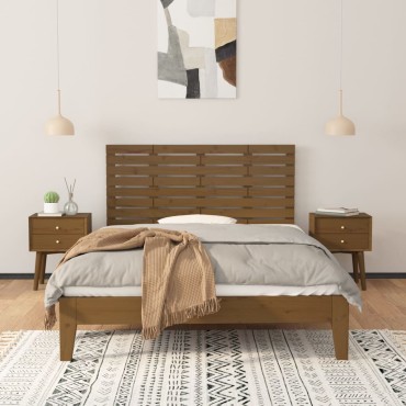 vidaXL Κεφαλάρι Τοίχου Μελί 126x3x63cm από Μασίφ Ξύλο Πεύκου 1 τεμ.
