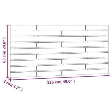 vidaXL Κεφαλάρι Τοίχου Μελί 126x3x63cm από Μασίφ Ξύλο Πεύκου 1 τεμ.